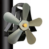 YL-106 Ventilador de estufa de chimenea de aluminio de alta temperatura de 5 hojas (gris)