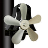 YL-106 Ventilador de estufa de chimenea de aluminio de alta temperatura de 5 hojas (plateado)