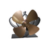 YL201 Ventilador de estufa de chimenea de metal de alta temperatura de 4 hojas (bronce)