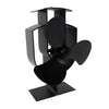 YL401 Ventilador de estufa de chimenea de metal de alta temperatura y 3 aspas (negro)