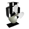 YL401 Ventilador de estufa de chimenea de metal de alta temperatura y 3 aspas (plateado)