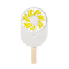 LLD-17 0.7-1.2W Forma de helado Portátil Control de 2 velocidades Ventilador de mano con carga USB con cordón (Blanco)