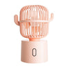 F6 Cactus Mini ventilador portátil USB Sacudiendo la cabeza Ventilador eléctrico de escritorio portátil (Rosa)