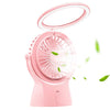 Lámpara de mesa con ventilador eléctrico de escritorio silencioso de carga USB portátil multifunción S1, con control de 3 velocidades (rosa)