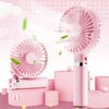 Ventilador eléctrico de mano plegable portátil S2, con control de 3 velocidades y luz nocturna (rosa)