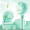 Ventilador eléctrico de mano plegable portátil S2, con control de 3 velocidades y luz nocturna (verde menta)