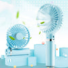 Ventilador eléctrico de mano plegable portátil S2, con control de 3 velocidades y luz nocturna (azul cielo)