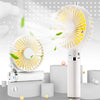 Ventilador eléctrico de mano plegable portátil S2, con control de 3 velocidades y luz nocturna (blanco)