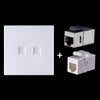 Cat.6 Módulo de red de paso blindado, panel de puertos dobles + Toma de telefono de paso + blindado (blanco)