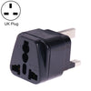 Enchufe universal portátil para cargador de viaje con adaptador de corriente de enchufe del Reino Unido con fusible (negro)