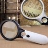 Lupa visual de lectura con 3 luces LED, Mini portátil de mano 3-45X (negro)