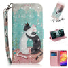 Estuche de cuero con tapa horizontal con dibujo en 3D con soporte, ranuras para tarjetas y billetera para Galaxy S10e (gato blanco y negro)