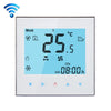 Termostato de ambiente programable de 2 tubos para aire acondicionado con pantalla LCD para unidad de bobina de ventilador, compatible con wifi (blanco)
