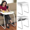 Almohadilla de plástico Soporte de tubo de acero Mesa portátil multiusos plegable elevable para computadora portátil, Altura ajustable: 53-74 cm, Ángulo ajustable: 30 grados / 60 grados / 90 grados / 180 grados