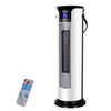 Ventilador de torre vertical con cabeza sacudida para el hogar, calentador de radiador, calentador eléctrico, soplador de aire caliente, versión de control remoto (blanco)