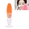 CNaier AE-618 Limpiador facial eléctrico para el cuidado de la piel con ondas acústicas de silicona con pilas (naranja)