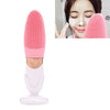 CNaier AE-618 Limpiador facial eléctrico para el cuidado de la piel con ondas acústicas de silicona con pilas (rosa)