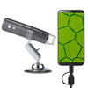 50X ~ 1000X Lupa Sensor de imagen HD 1920x1080P Microscopio digital USB WiFi con 8 LED y soporte profesional (Gris)