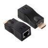 Adaptador extensor HDMI a RJ45 (receptor y transmisor) por cable Cat-5e / 6, compatible con HDCP, distancia de transmisión: 30 m (negro)