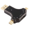 D63A DisplayPort + Mini DP + UCB-C / Type-C Macho a HDMI Hembra Adaptador 3 en 1