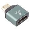 Adaptador de mini HDMI macho a HDMI hembra chapado en oro