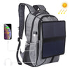 HAWEEL Mochila para computadora portátil de lona portátil con hombros dobles, 14 W, plegable, extraíble, con energía solar, salida USB: 5 V, 2.1 A máx. (Gris)