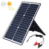 HAWEEL Cargador de panel de energía solar de silicio monocristalino portátil de 20 W, con puerto USB, soporte y clip de tigre, soporte QC3.0 y AFC (negro)