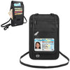 Cartera para pasaporte con cuello HAWEEL, organizador de documentos, estuche para tarjetas de crédito (negro)