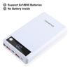 HAWEEL DIY 6 x 18650 Batería 24W Caja de banco de energía de carga rápida con pantalla, no incluye batería (blanco)