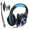 Beexcellent GM-1 Stereo Bass Gaming Auriculares con cable con micrófono y luz LED, Para PS4, teléfono inteligente, tableta, PC, portátil (azul)
