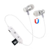 Auriculares Bluetooth con diseño de cuello colgante F11 Bluetooth 4.2, compatible con reproducción de música, conmutación, control de volumen y respuesta (plateado)