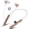 F108 Bluetooth 4.2 Auriculares Bluetooth con diseño de cuello colgante, compatible con reproducción de música, conmutación, control de volumen y respuesta (dorado)
