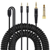 ZS0227 Auriculares Dual 3.5mm Spring Cable de audio para Denon AH-D7100 7200 D600 D9200 5200 (Negro)