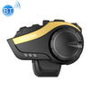 Hysnox HY-02 Bluetooth 5.0 Auriculares para casco de motocicleta 2000M 6 Riders Auriculares con intercomunicador (Oro)