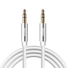 Ivon CA55 3.5mm Hombre al Cable de Audio Aux masculino, Longitud del cable: 1m (Blanco)