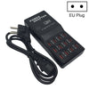 W-858 12A 12 puertos USB Base de carga rápida Cargador inteligente de escritorio AC100-240V, enchufe de la UE (negro)