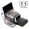 WLX-815 75W 15 puertos USB Base de carga rápida Cargador inteligente con soporte para teléfono y tableta AC100-240V