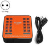WLX-840 200W 40 puertos USB Pantalla digital Estación de carga inteligente AC100-240V, enchufe de la UE (negro + naranja)