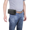 Hombres piel de cordero textura multifuncional universal teléfono móvil riñonera estuche de cuero para teléfonos inteligentes de 5.2 pulgadas o menos (negro)