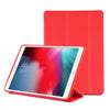 Estuche inferior de plástico PU Deformación plegable Estuche de cuero con tapa izquierda y derecha con soporte de tres pliegues y Smart Sleep para iPad Air3 2019 (Rojo)