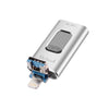 Richwell 3 en 1 16G Tipo-C + 8 pines + USB 3.0 Disco flash push-pull de metal con función OTG (plateado)