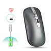HXSJ M30 Ratón inalámbrico recargable Rueda de metal Mute 2.4G Ratón de oficina 500 mAh Batería incorporada (gris)