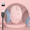 Ratón inalámbrico recargable HXSJ M107 de 4 botones, 1600 DPI, 2,4 GHz (rosa)