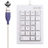 DX-21A 21-Claves USB Cableado con cable Negro Teclado mini numérico (blanco)