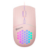 MKESPN SXS-838 Interfaz USB Ratón con cable hueco RGB (Rosa)