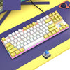 FOREV FV-301 Teclado mecánico para juegos Blue Axis de 87 teclas, longitud del cable: 1,6 m (amarillo + blanco)