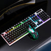 Juego de teclado y mouse con retroiluminación brillante D500 RGB (blanco y negro)