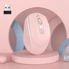 Ratón inalámbrico M107 de 4 botones, 1600 DPI, 2,4 GHz, versión con batería (rosa)