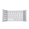 B033 Teclado inalámbrico Bluetooth recargable de 3 teclas plegables y 64 teclas con panel táctil (blanco)
