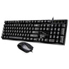 Chasing Leopard Q17 104 teclas USB con cable, suspensión, juegos, oficina, teclado + juego de mouse simétrico con cable, longitud del cable del teclado: 1,4 m, longitud del cable del mouse: 1,3 m (negro)